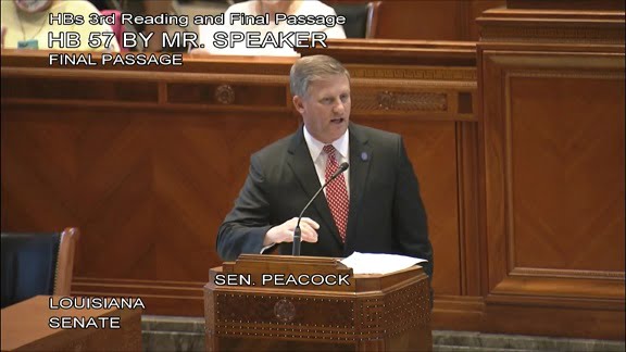 Republican State Sen. Peacock guts key provision of tort reform for businesses, prompting disappointment from colleague Sen. Cloud.